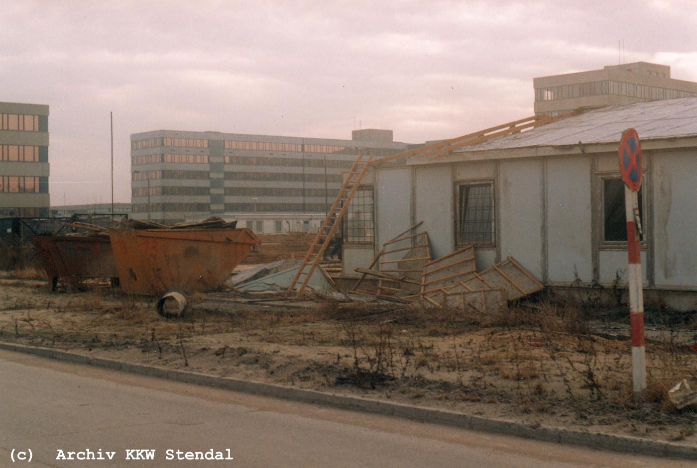  DDR KKW Stendal, Baustelle 1991, Rckbau,  