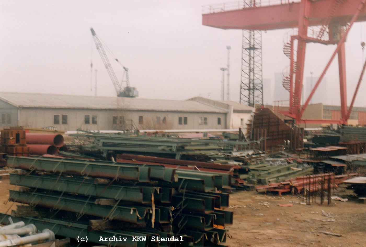  DDR KKW Stendal, Baustelle 1991, Rckbau,  