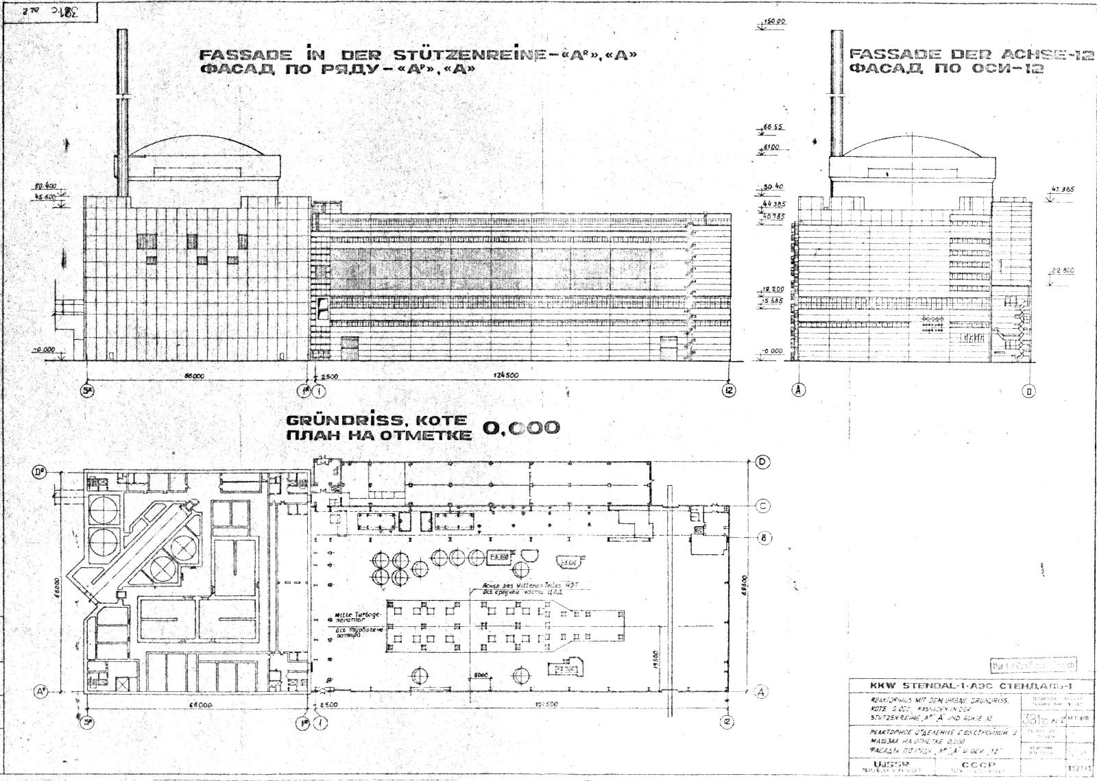 Nuclear Power Plant Stendal, WWER1000-Reaktorgebäude 