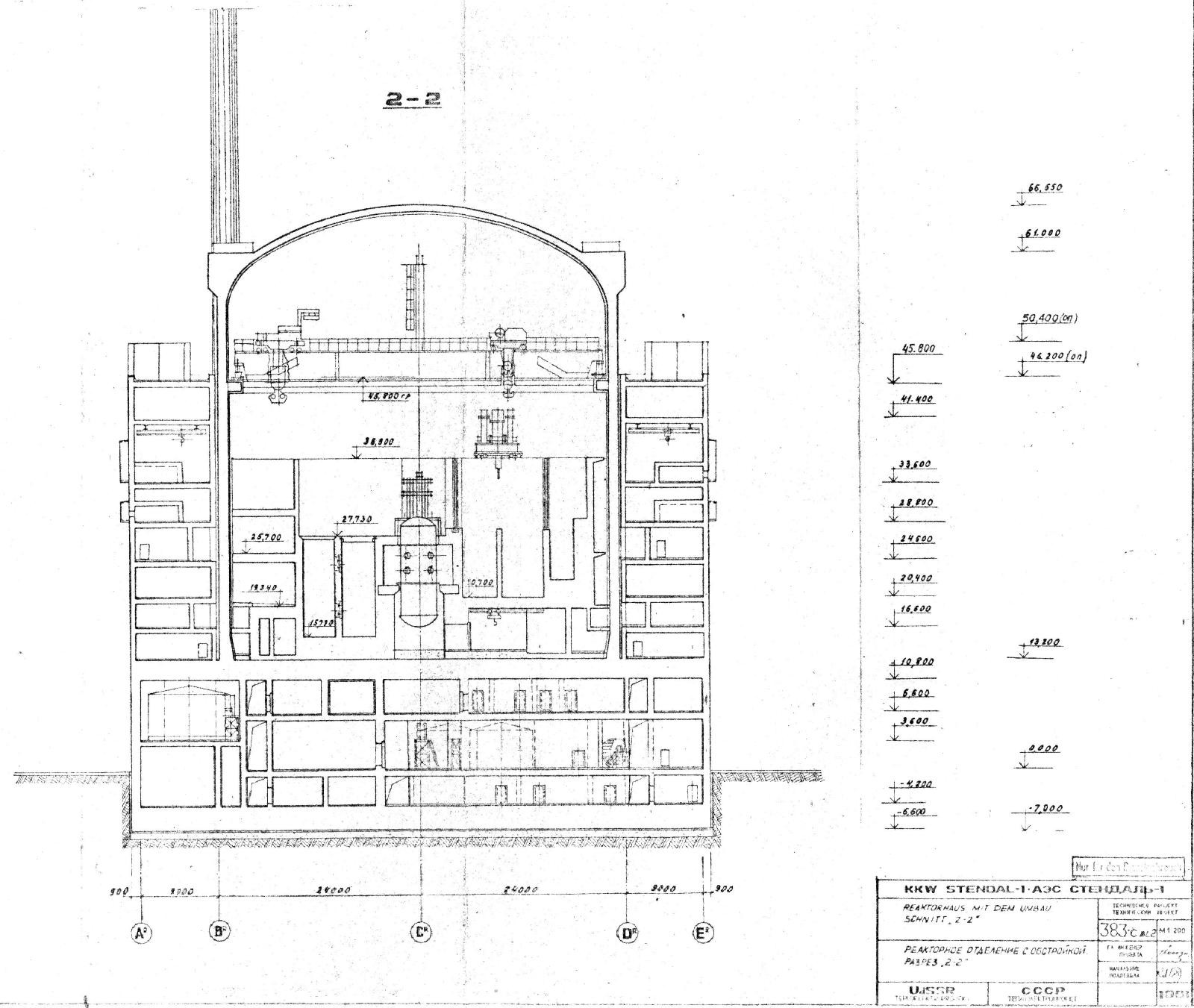 DDR KKW Stendal, WWER1000-Reaktorgebäude 